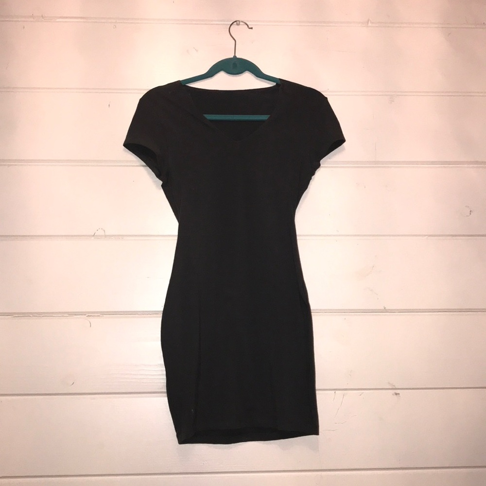 DARK BLUE/GREEN LOW NECK BODY-CON DRESS!!